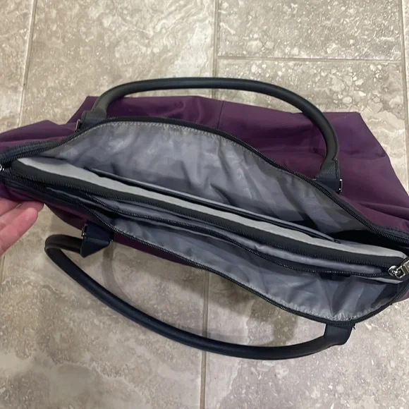 Samsonite Jordyn Laptop Tote Bag‎ Briefcase Purple Black Padded Laptop Pocket - Picture 9 of 15
